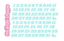 (Teal) date dot stickers