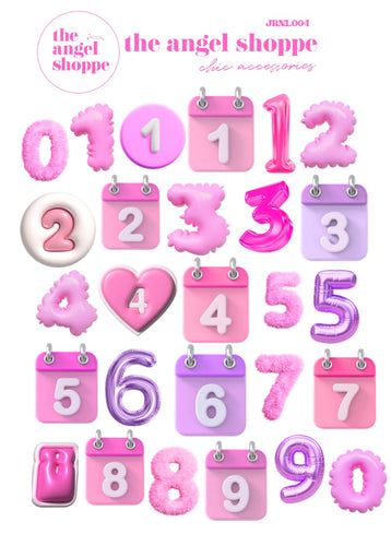 girlie number stickers 💘