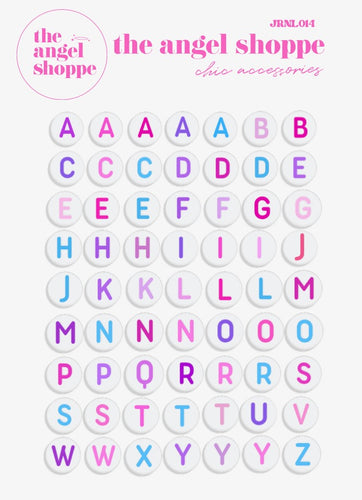 bead letter (colored) stickers