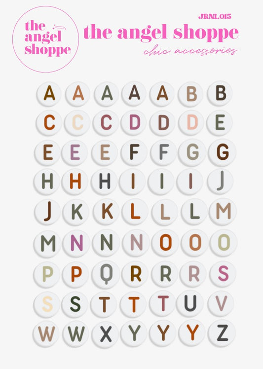 bead letters (neutral) stickers