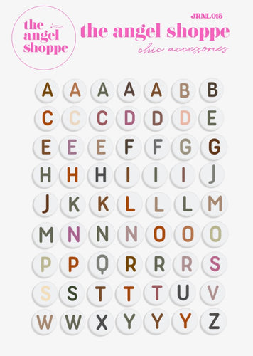bead letters (neutral) stickers