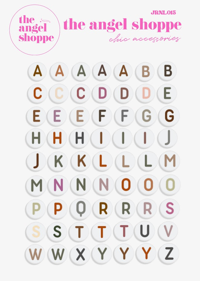 bead letters (neutral) stickers
