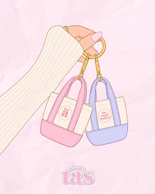 Exclusive mini canvas tote bag charm