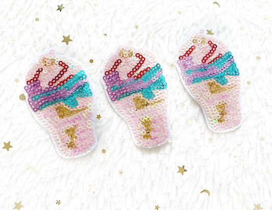 ice cream sequins planner patches