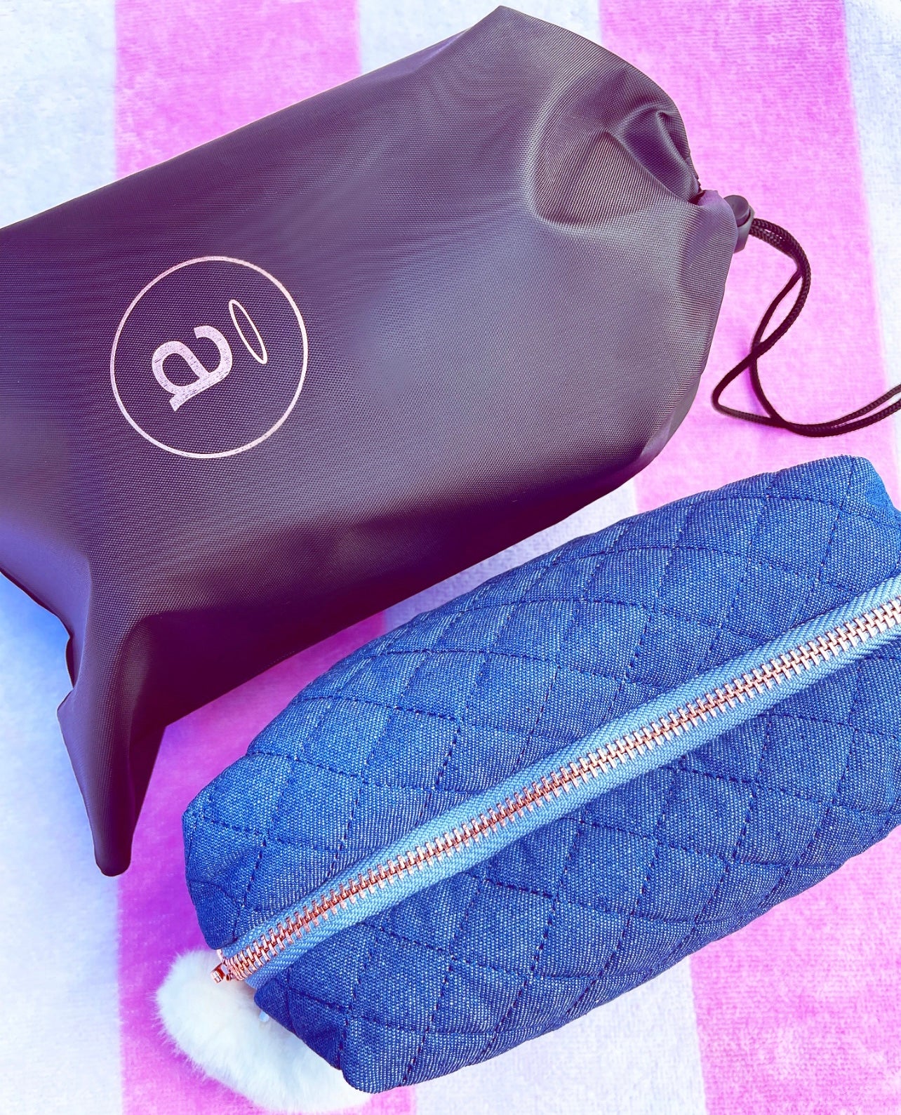 Quilted Denim Pouches