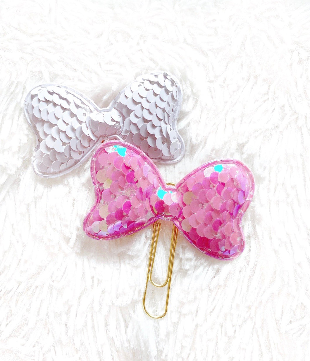 sequins bow clips