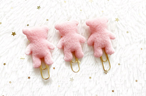 pastel pink plush bear