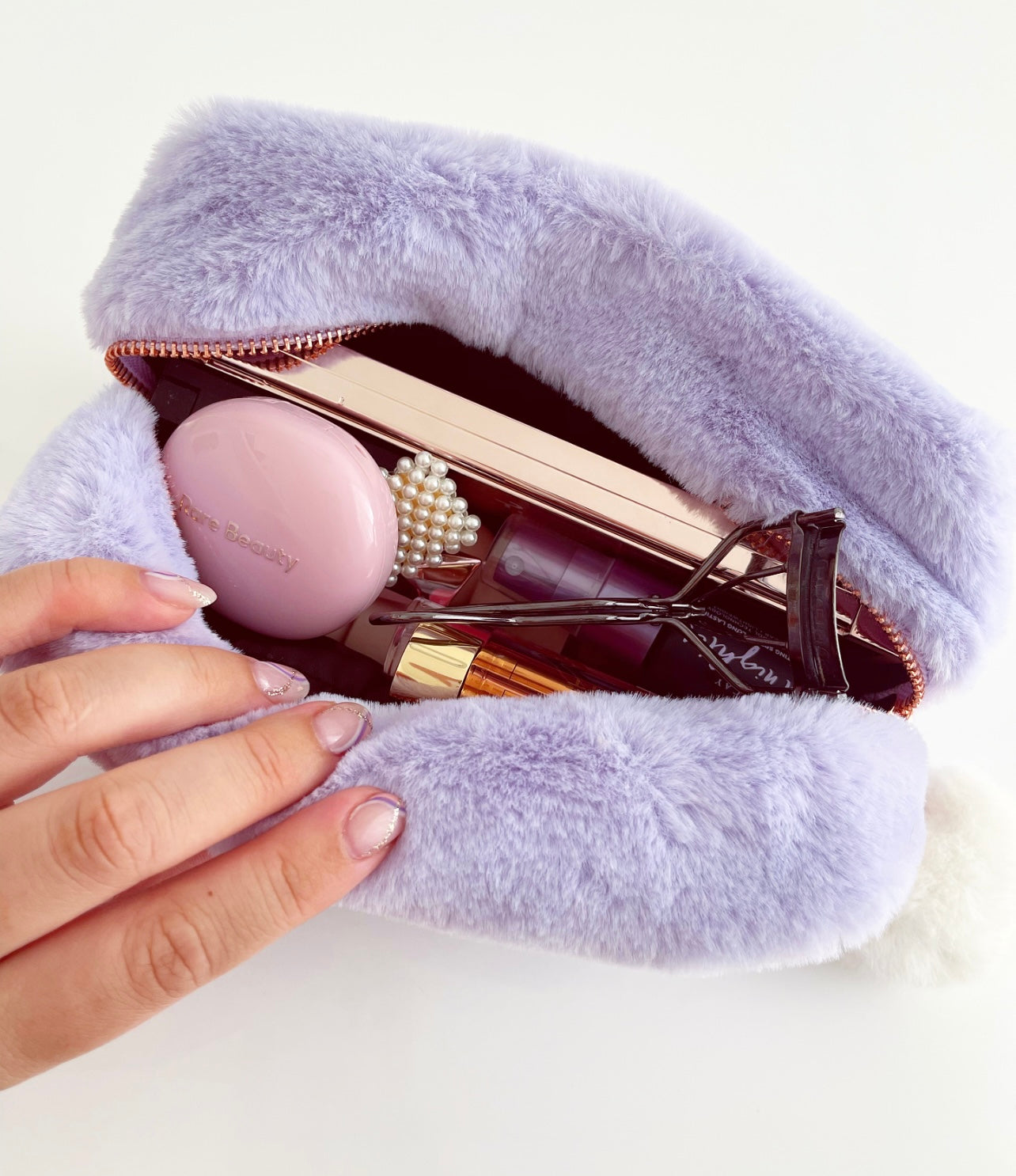 Lavender Luxe Fur Pouch