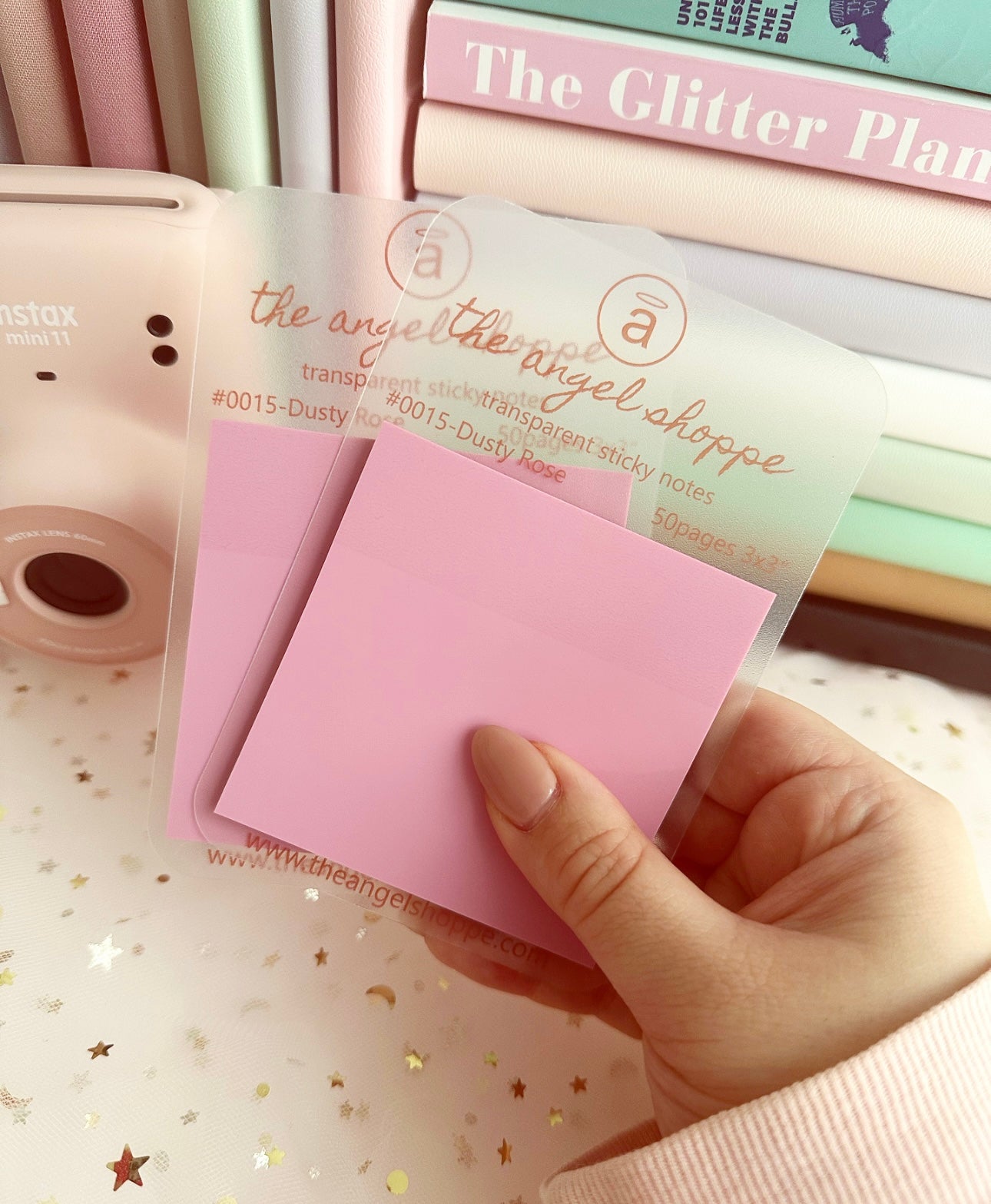 Dusty Rose Transparent Sticky Notes
