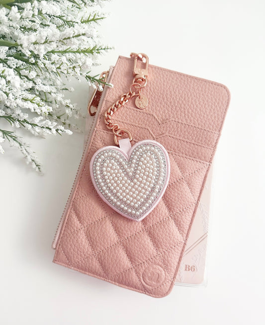 Lover designer heart keychains - pearls and crystals
