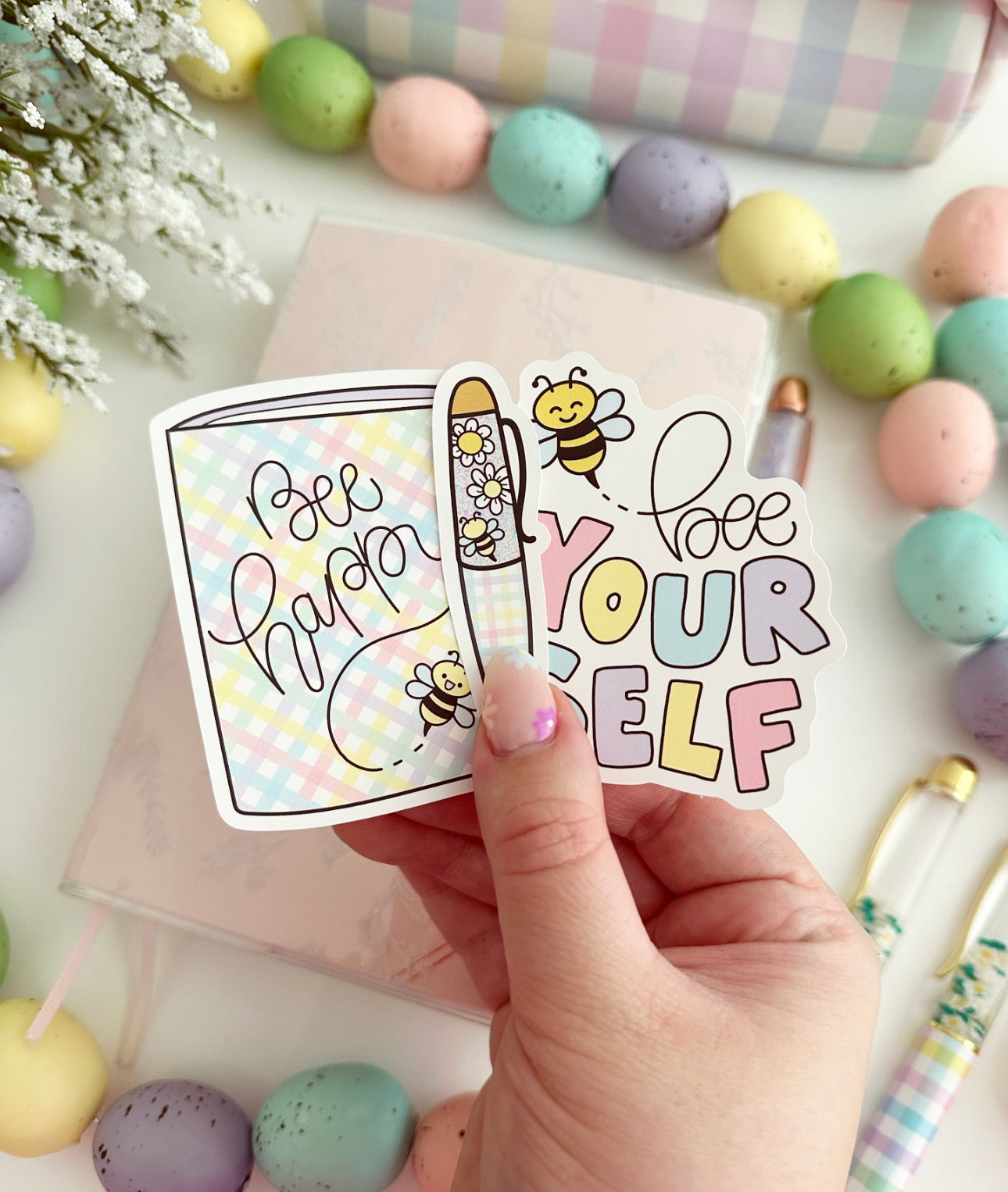 rainbow gingham - Shine Sticker Studio Collab