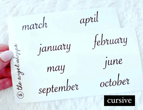classic black monthly clear stickers