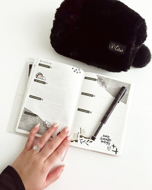 Noir/ Black Luxe Fur Pouch