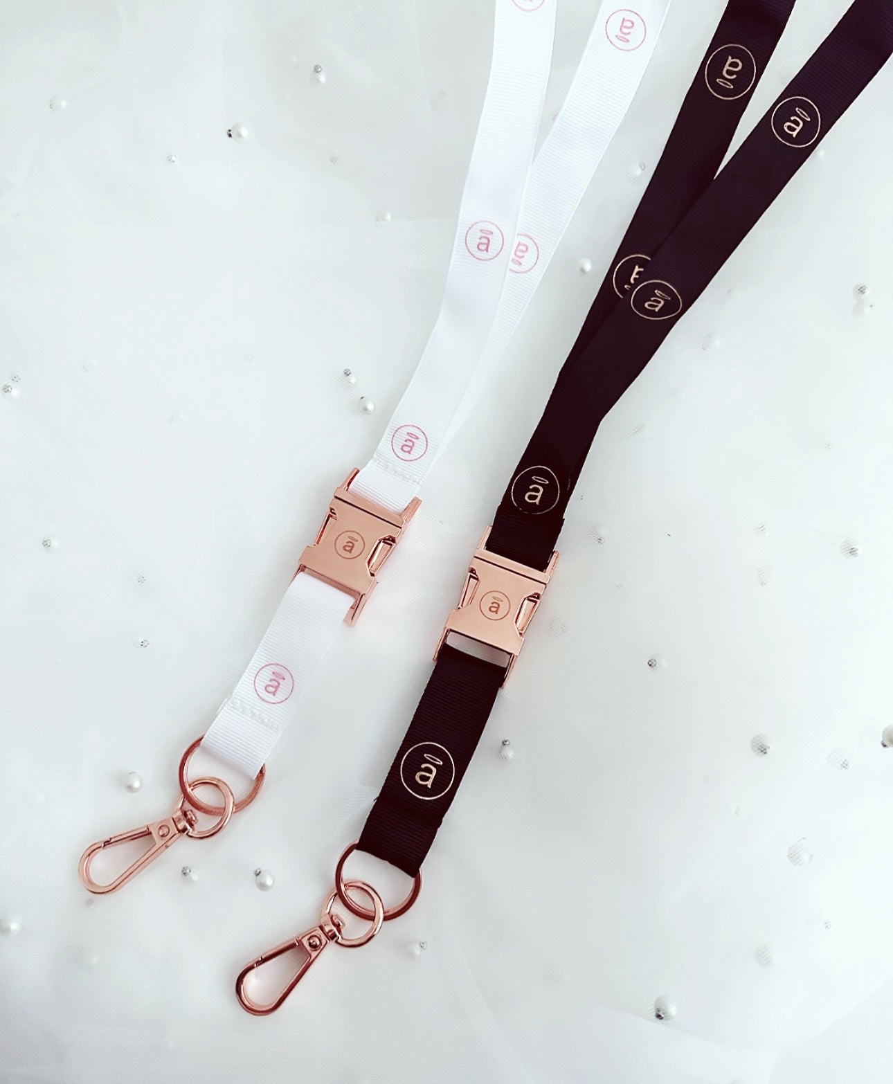 Luxe rose gold lanyards