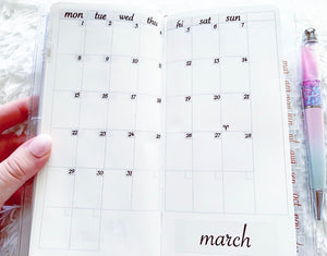 Rose gold foil months- clear stickers