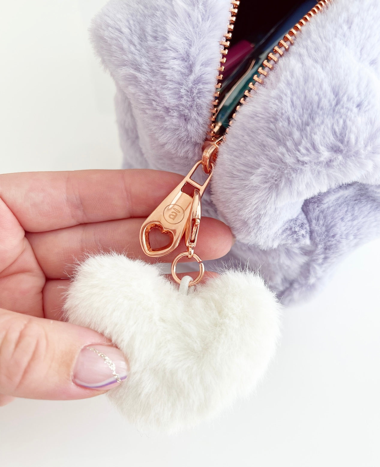 Lavender Luxe Fur Pouch
