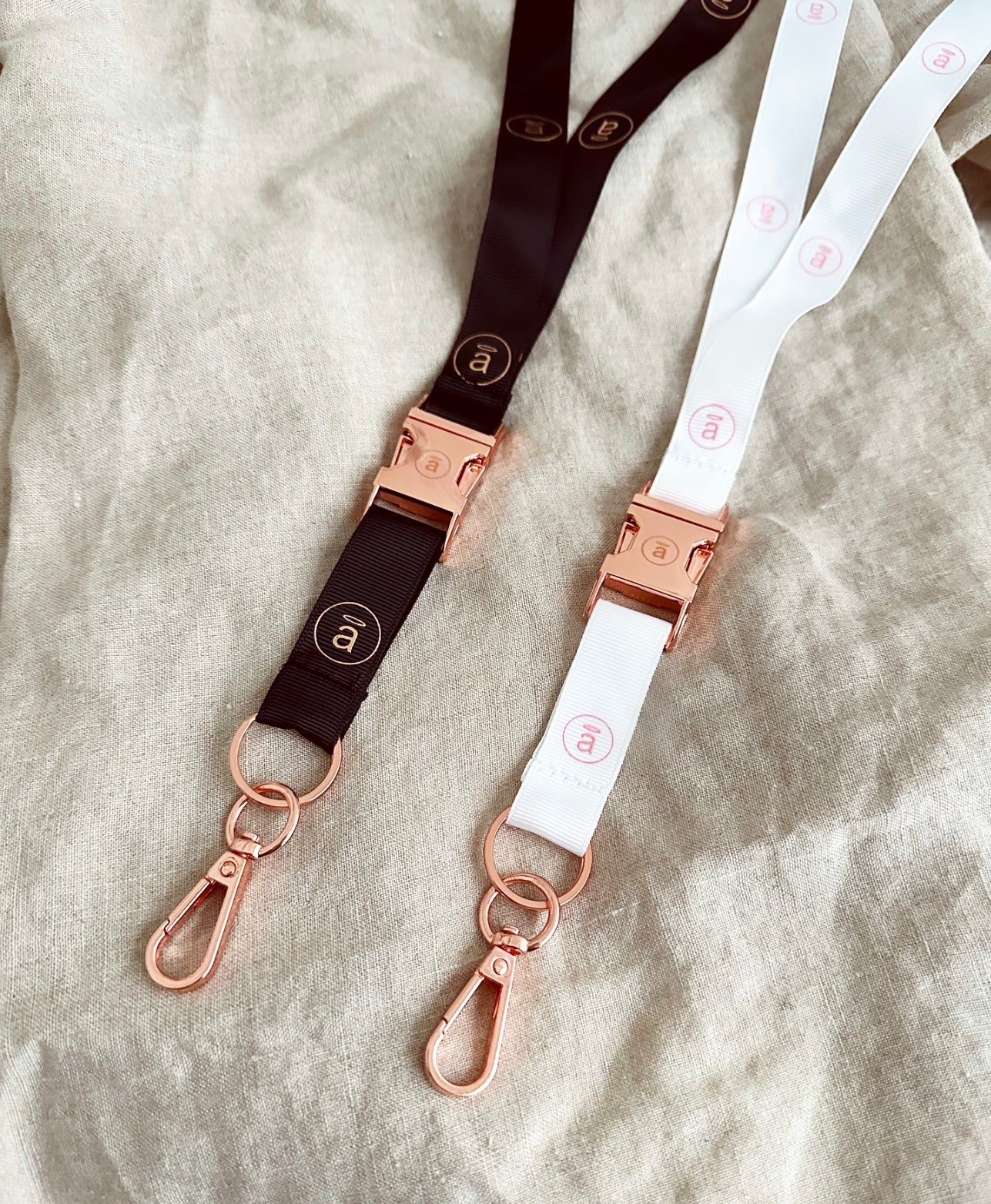 Luxe rose gold lanyards