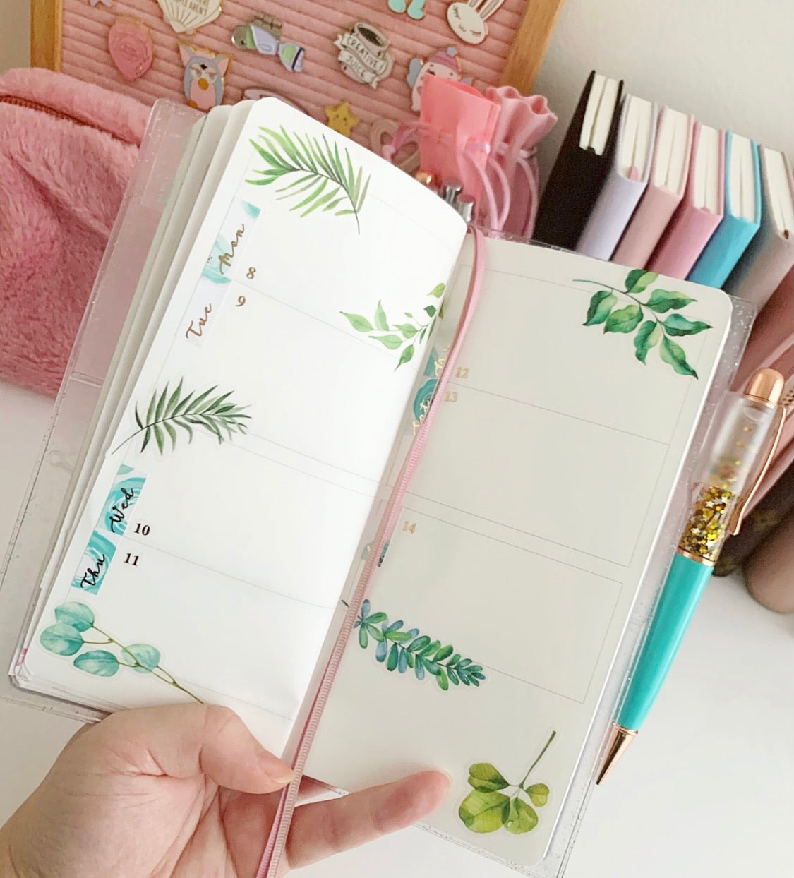 TAS weekly planner with white TOMOE RIVER PAPER