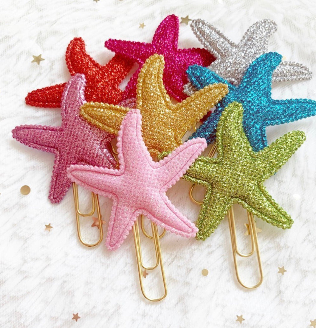 starfish glitter clip