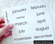 classic black monthly clear stickers