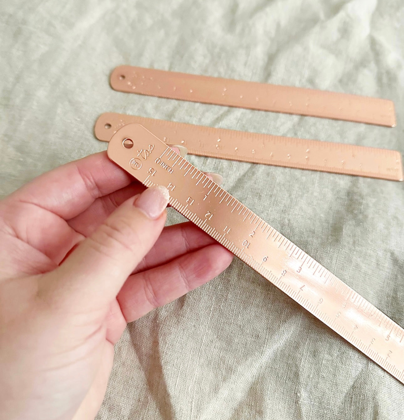 Luxe TAS metal ruler (rose gold + gold)