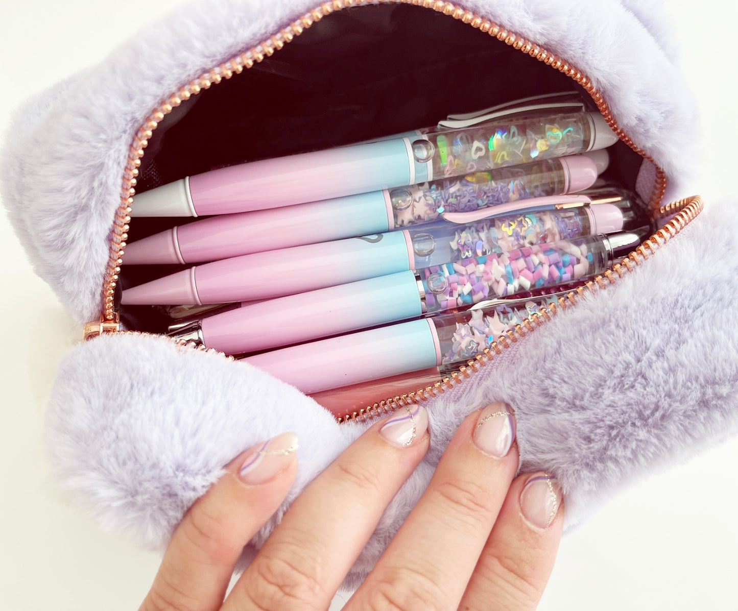 Lavender Luxe Fur Pouch
