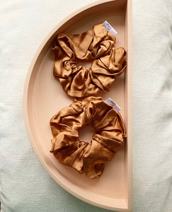 100% real silk - golden champagne luxe hair scrunchie