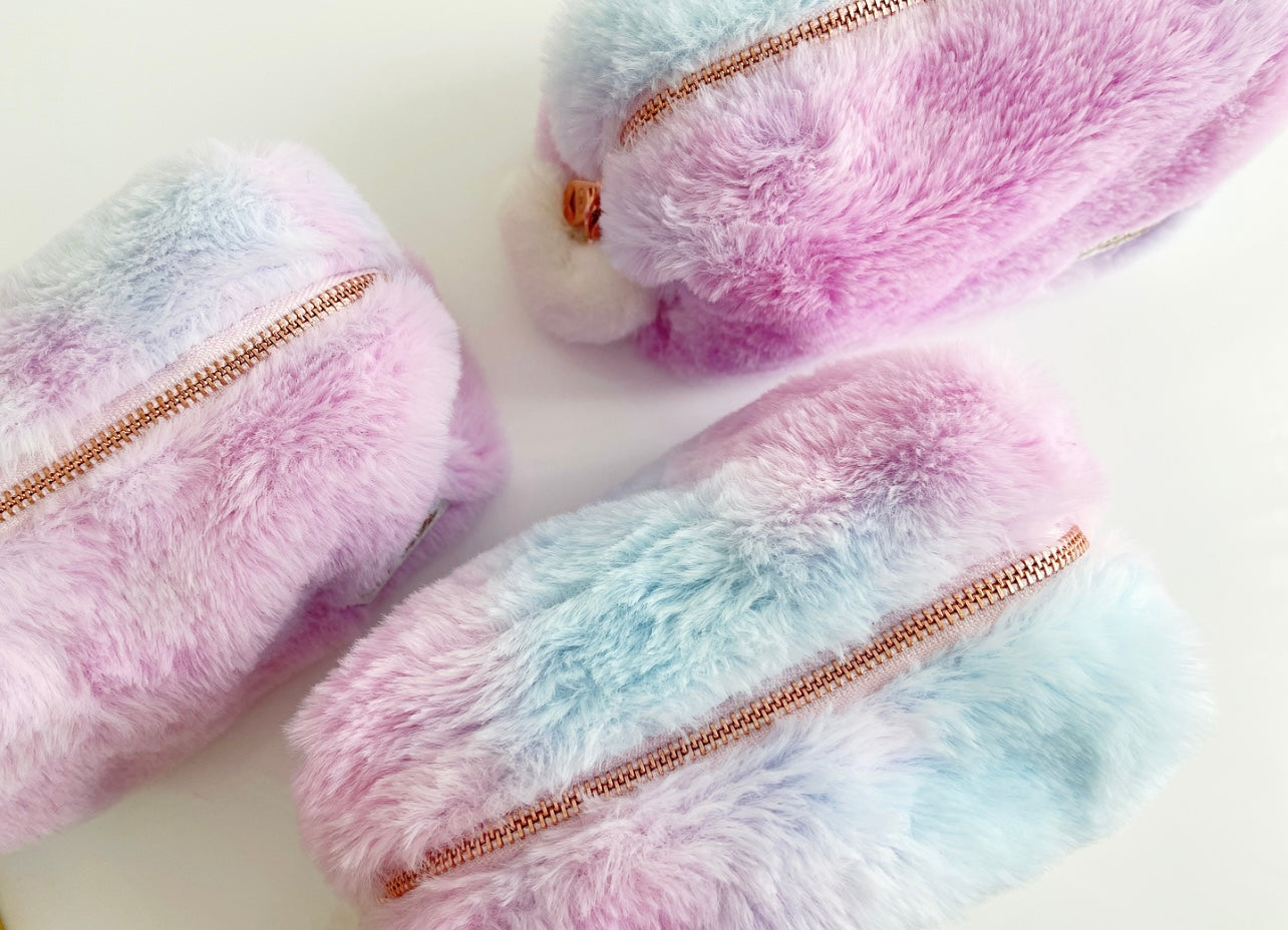 Cotton Candy Luxe Fur Pouch