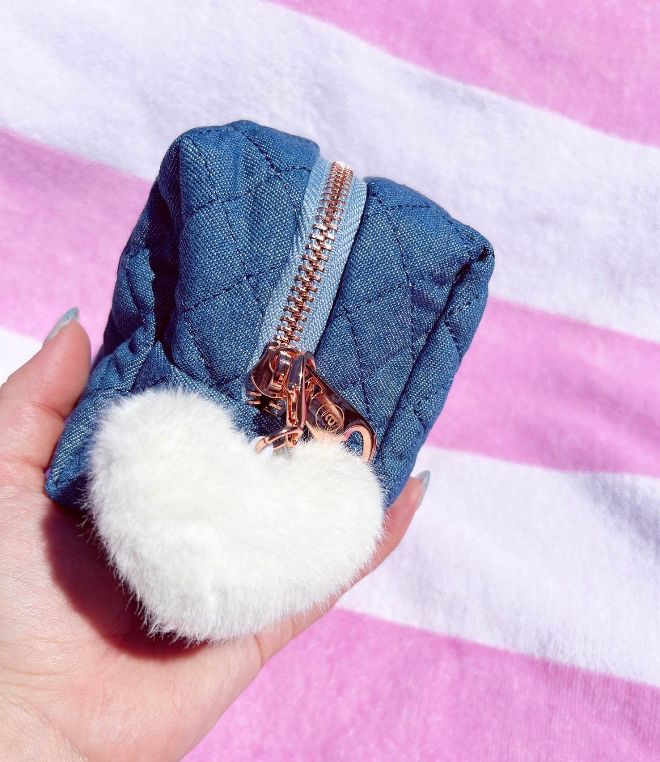 Quilted Denim Pouches