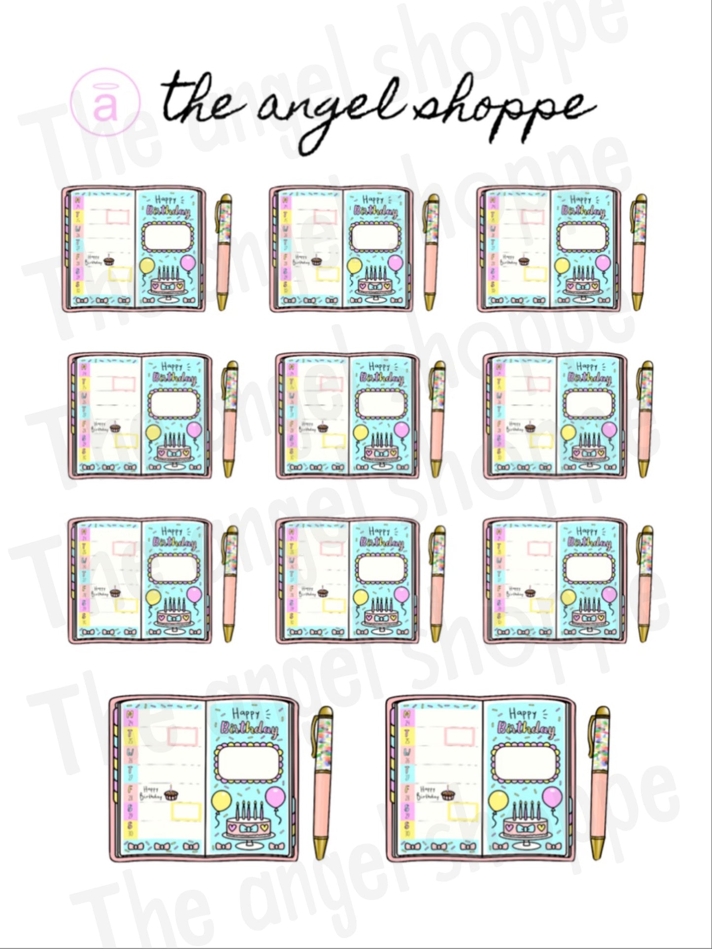 birthday planner stickers