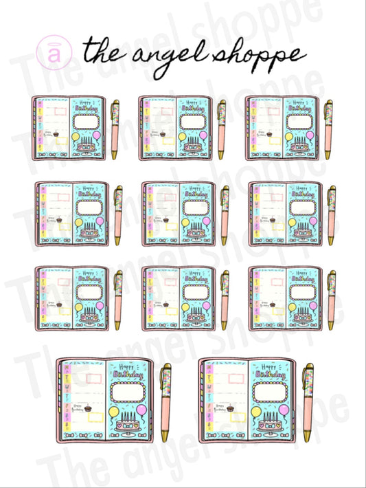 birthday planner stickers