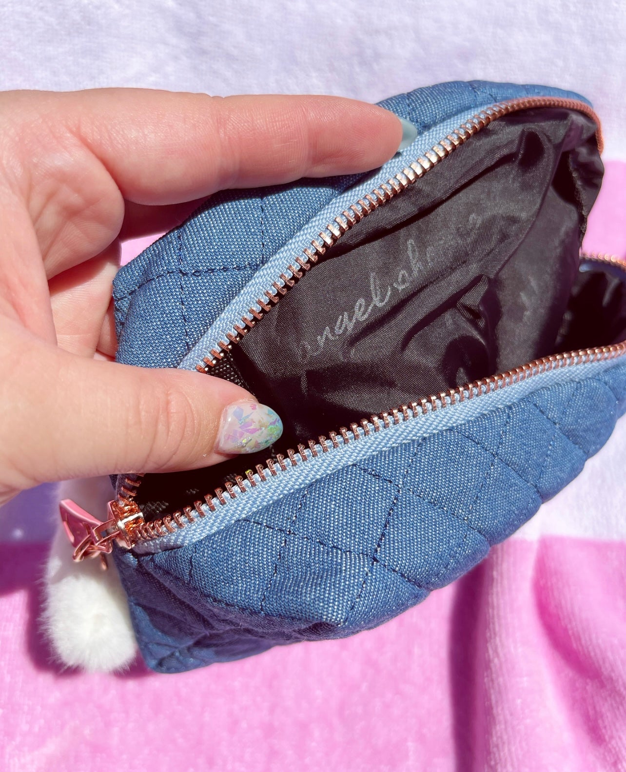 Quilted Denim Pouches