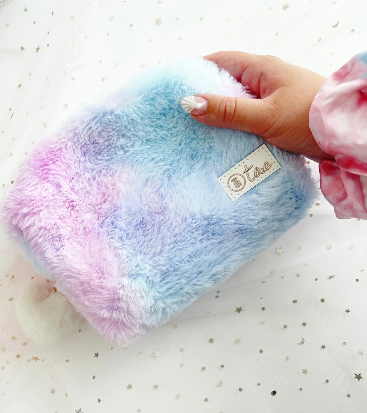 Cotton Candy Luxe Fur Pouch