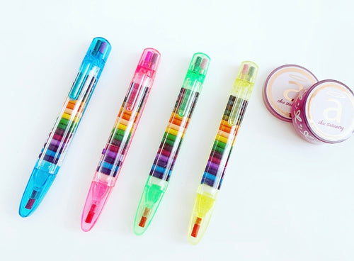 rainbow portable crayon