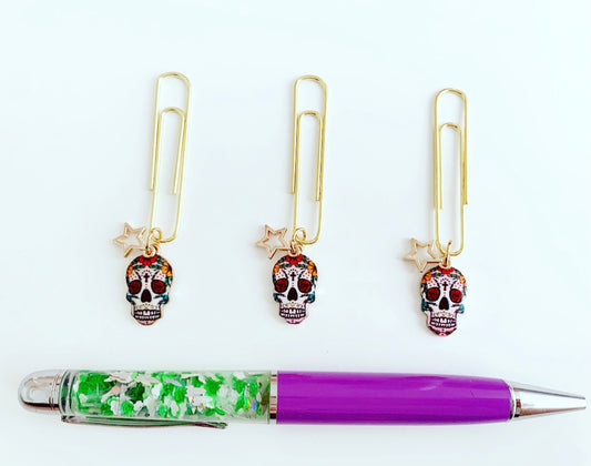 floral skull clip