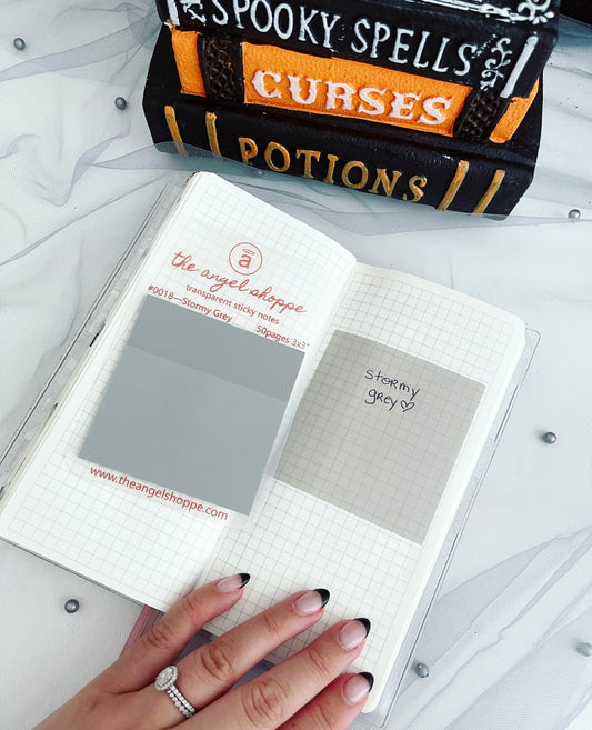 Stormy Grey Transparent Sticky Notes