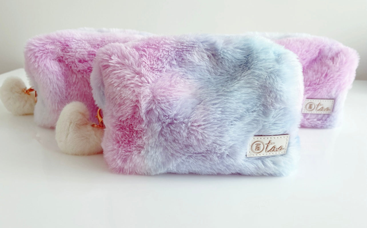 Cotton Candy Luxe Fur Pouch