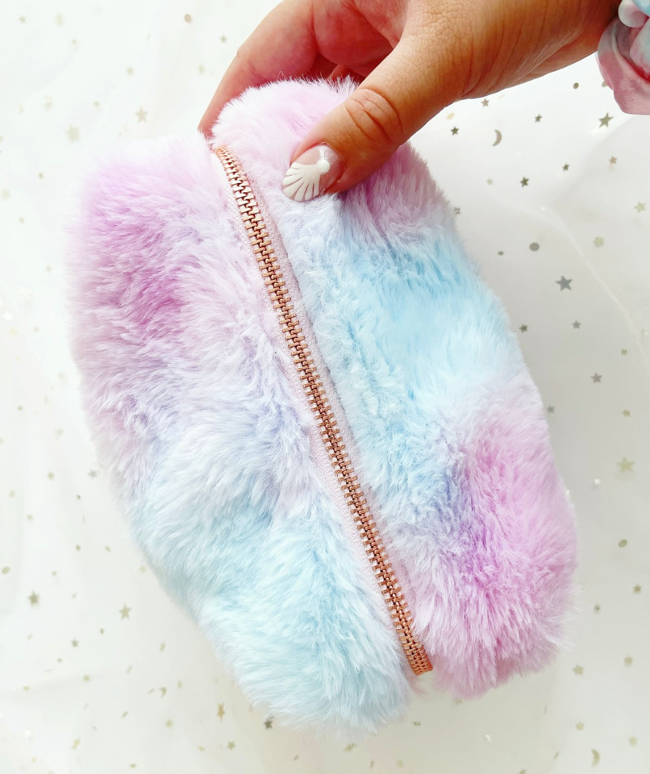 Cotton Candy Luxe Fur Pouch