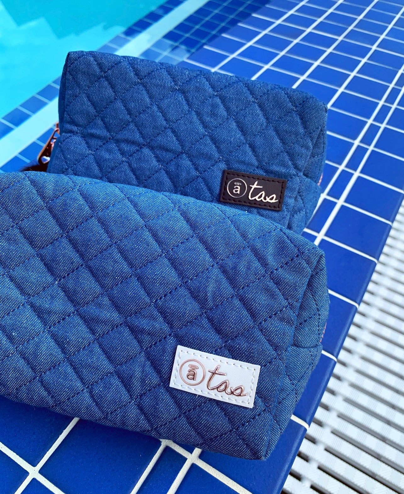 Quilted Denim Pouches