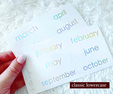 Holographic foil months- clear stickers
