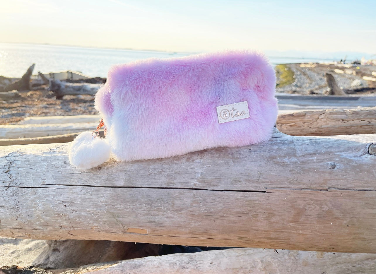 Cotton Candy Luxe Fur Pouch