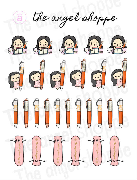 Orange Blossom + Orange Grove pen stickers