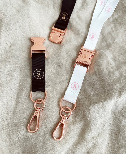 Luxe rose gold lanyards