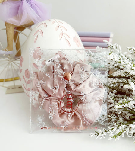 100% real silk - ballet slippers luxe hair scrunchie