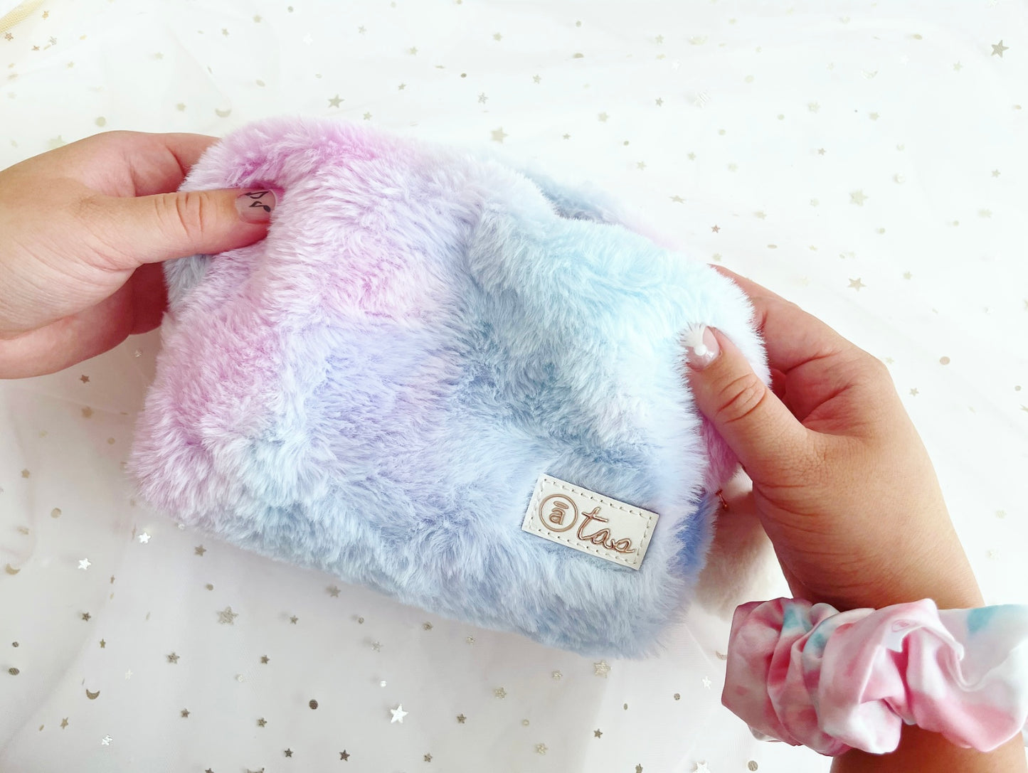 Cotton Candy Luxe Fur Pouch