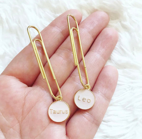 pink Horoscope clips (dangles)