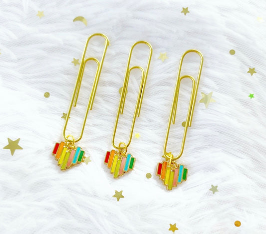 rainbow heart clip