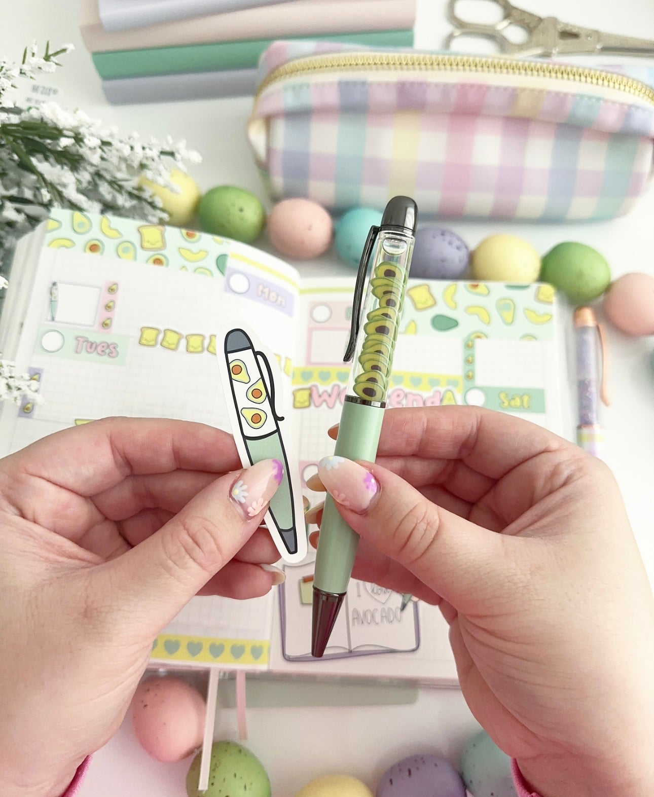 the AVOCADO pen - Shine Sticker Studio Collab